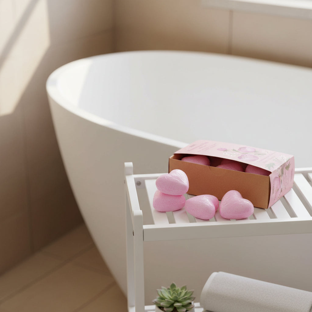Blooming Pink Bliss Bath Heart Gift Set