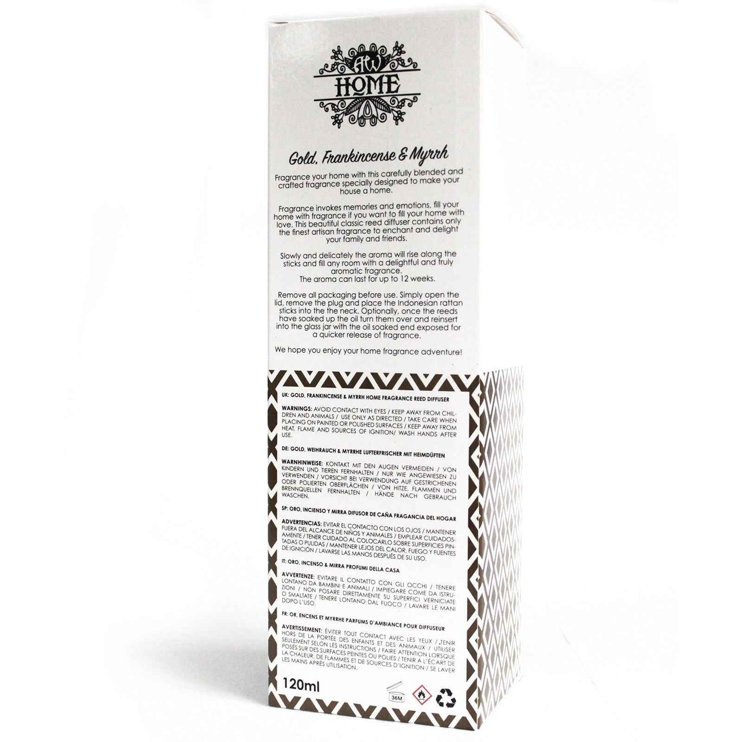 120ml Reed Diffuser - Gold, Frankincense & Myrrh