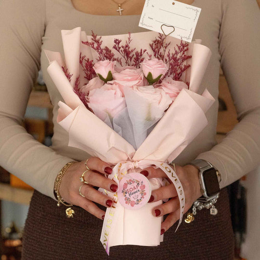 Large Pink Roses Bouquet - Love is Eternal - Gift Card