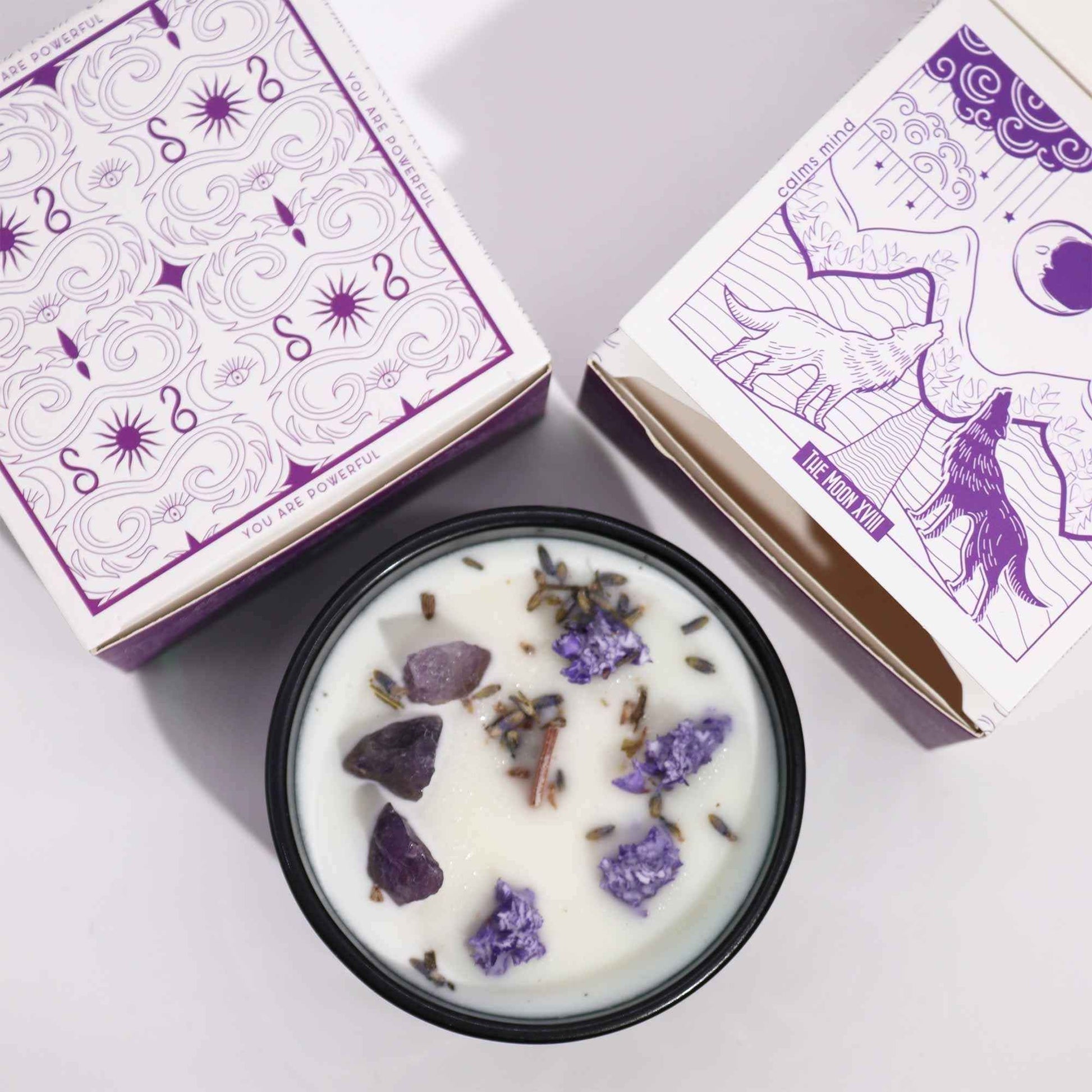 Hop Hare Crystal Magic Flower Candle - The Moon